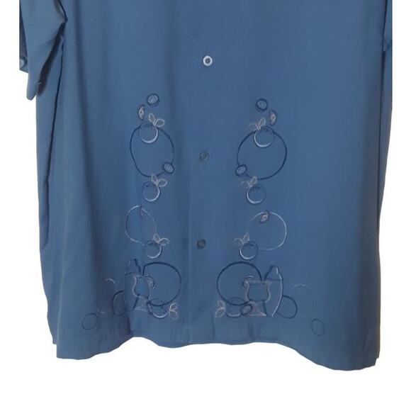 Sobrino Vintage Men's Blue Button Floral Blouse Size Large - Picture 3 of 9